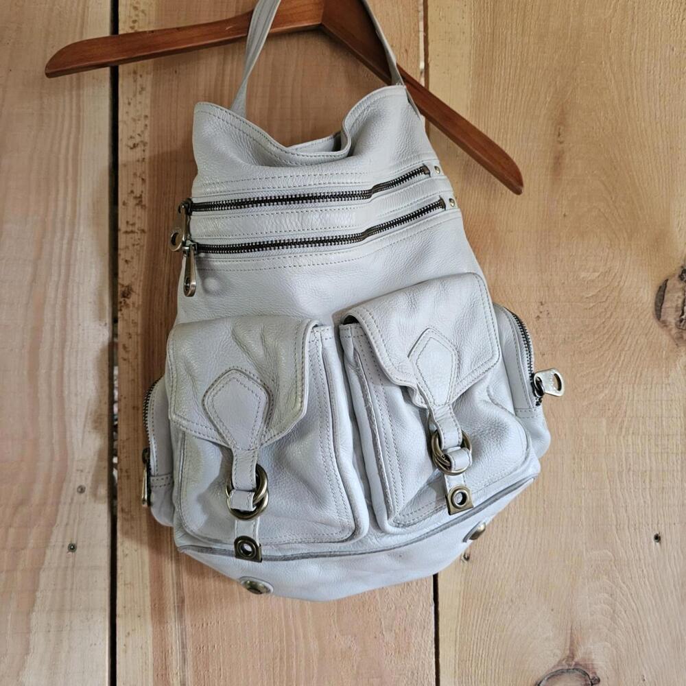 Y2K Marc By Marc Jacobs Leather Faridah Bag Pockets Ivory Cream Hobo